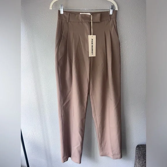 PIXIE MARKET JAIME PANT IN SAND -BESTSELLER S  NWT - Picture 2 of 5